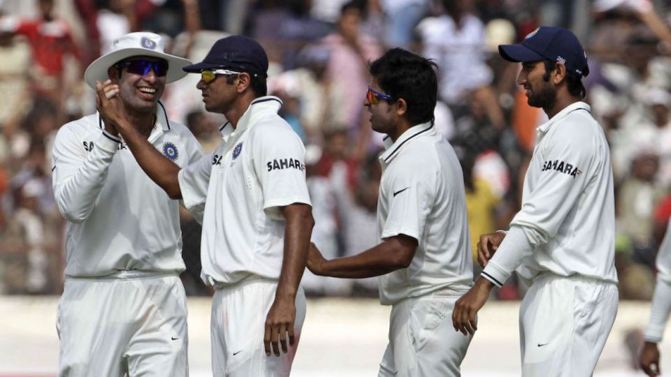 Pujara (second from right) learned not just technique and temperament from Dravid (second from left) but also life lessons at large