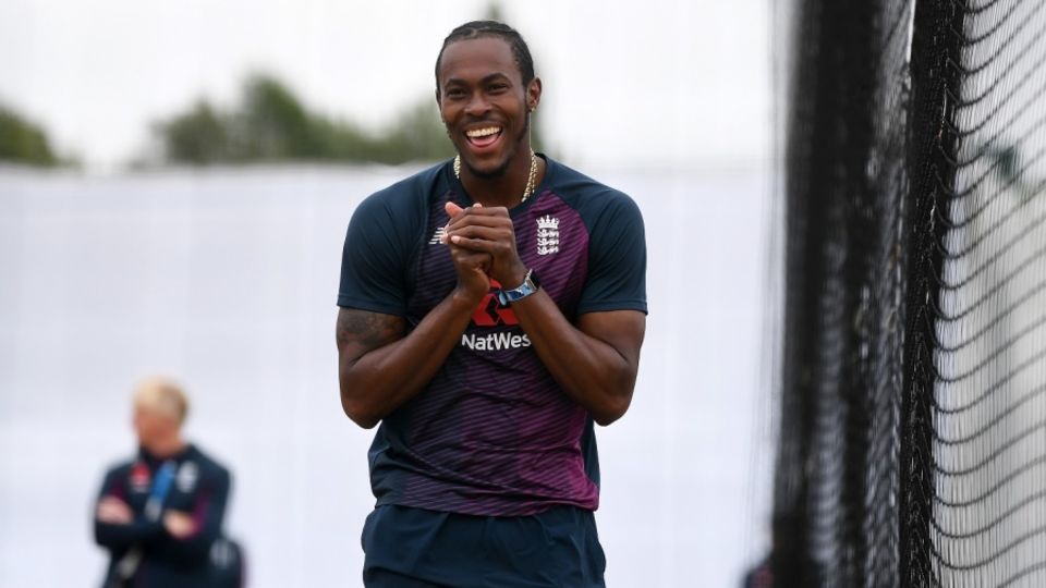 Jofra Archer during a practice session
