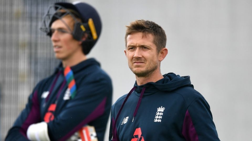 Joe Denly during a practice session with Zak Crawley in the background