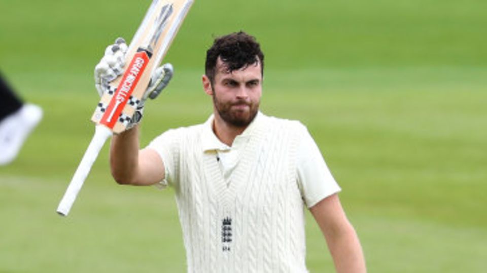 Dom Sibley celebrates his second Test hundred