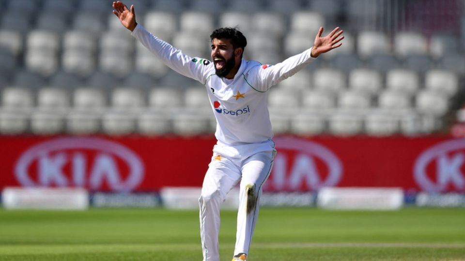Shadab Khan appeals for a wicket