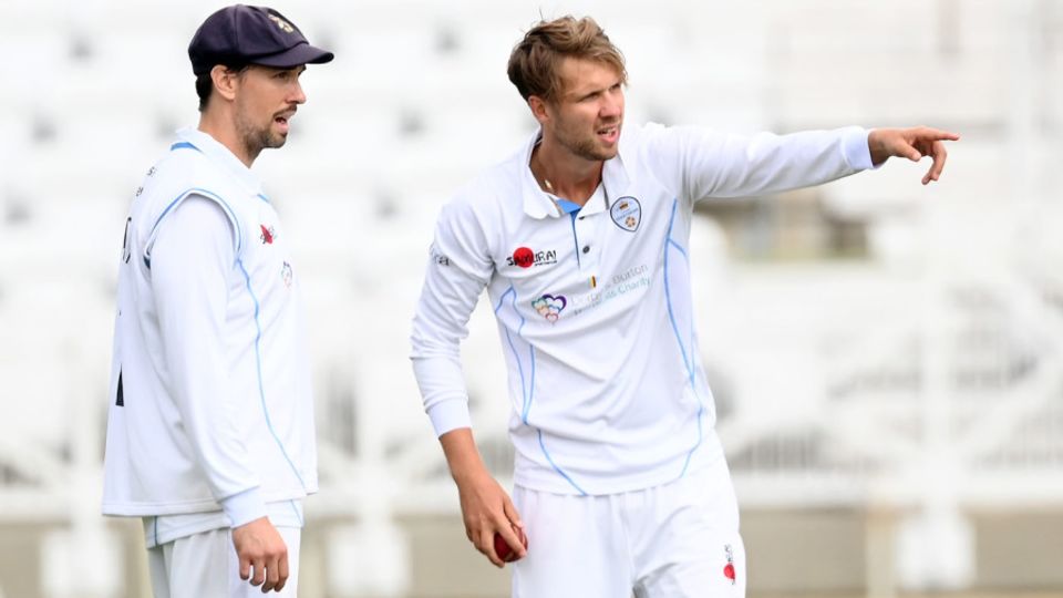 Matt Critchley consults with captain Billy Godleman