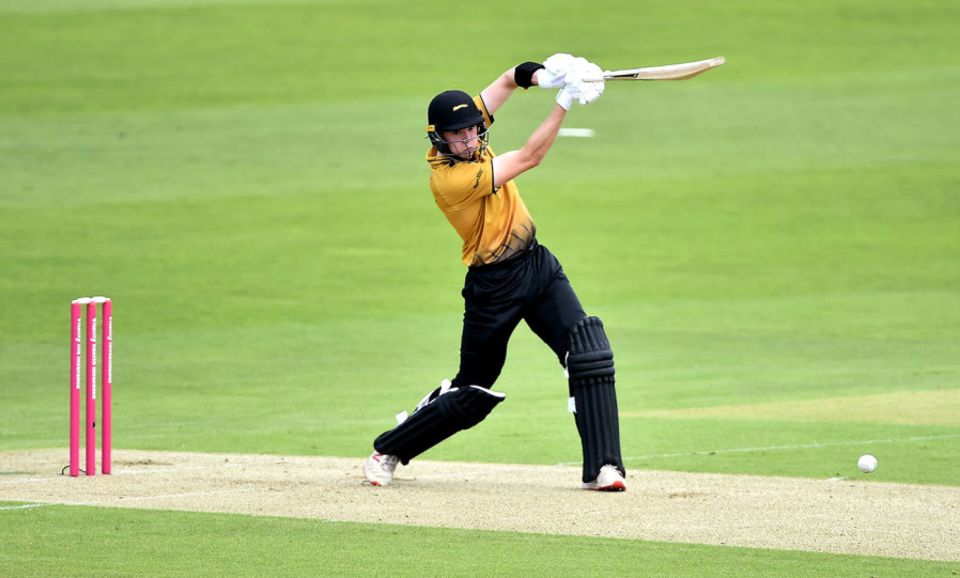 Gareth Delany drives through the covers