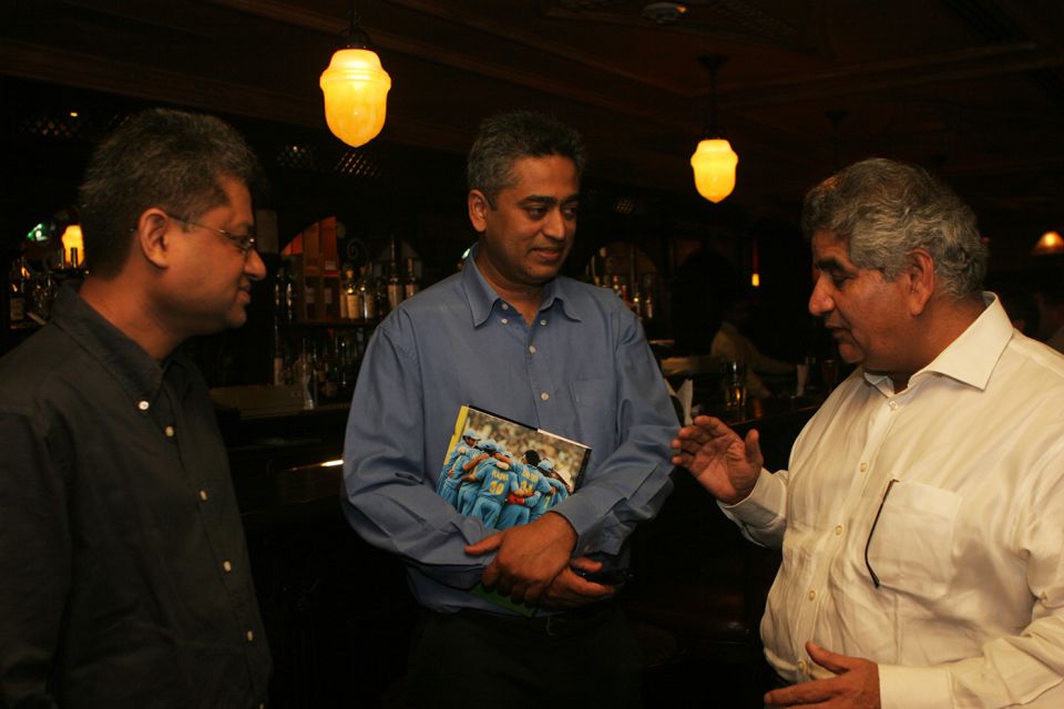 Rajdeep Sardesai (centre) at a book launch event in Mumbai