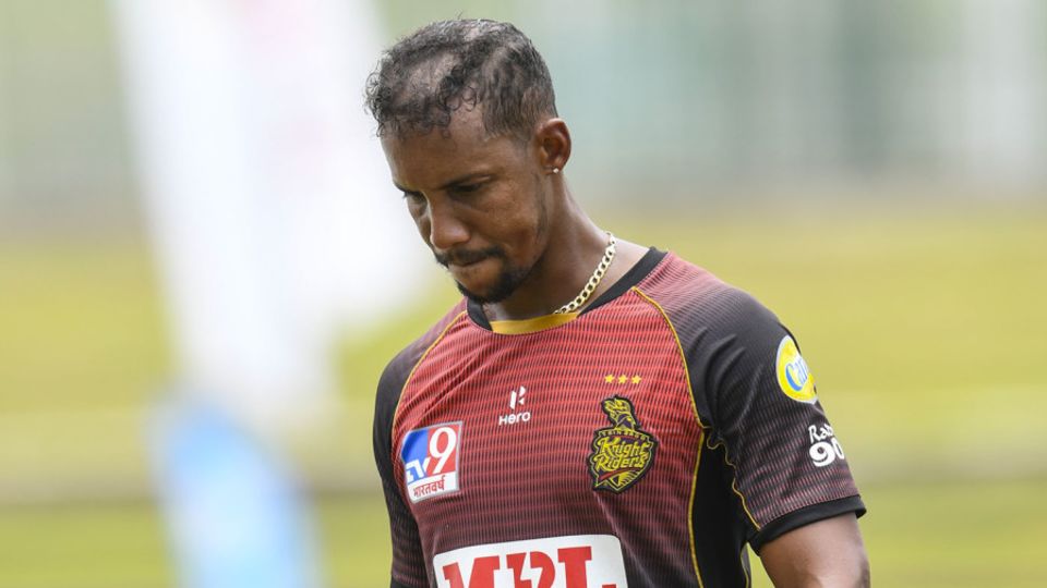 Lendl Simmons trudges off after falling four runs short of a second T20 century