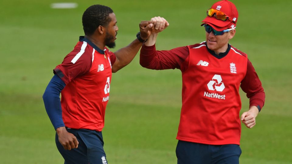 Chris Jordan gets a fist bump from his captain