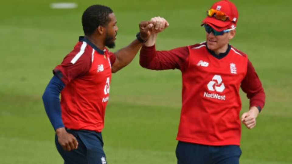 Chris Jordan gets a fist bump from his captain