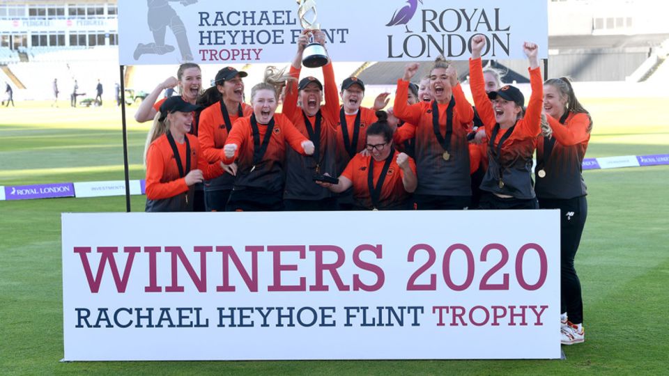 Southern Vipers celebrate winning the Rachael Heyhoe Flint Trophy