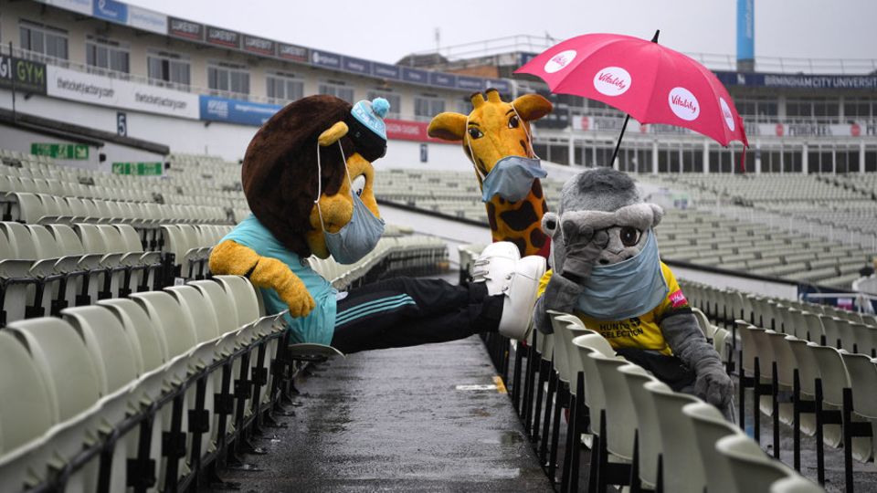 Misery in the stands at Edgbaston after the mascots race was cancelled