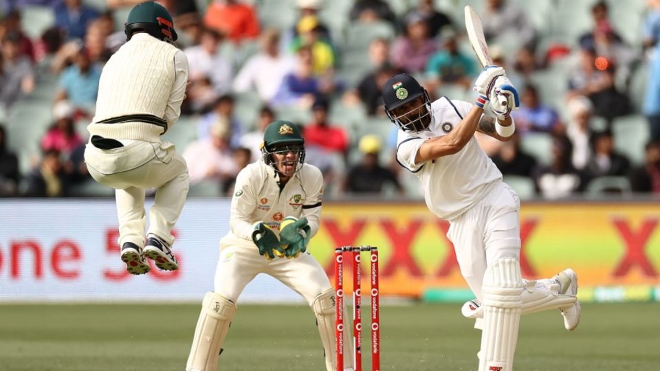 Virat Kohli hits one down the ground