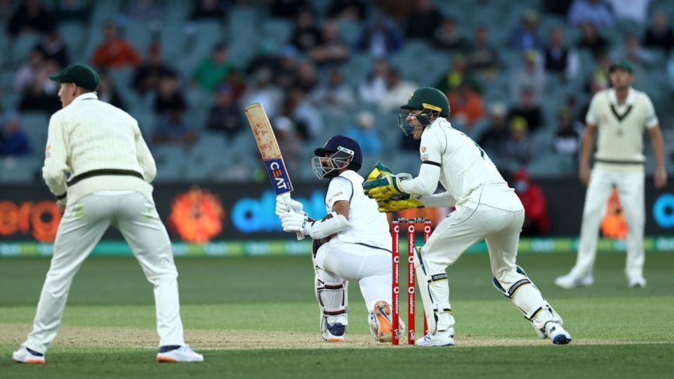 Ajinkya Rahane plays a sweep