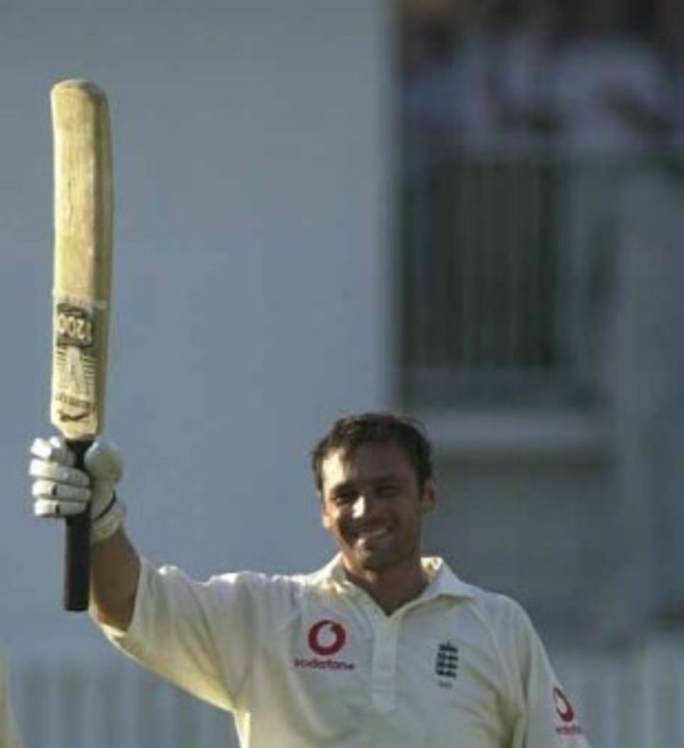 Mark Ramprakash celebrates his hundred at The Oval during the 2001 Ashes - he averaged 42.40 against Australia in Tests, despite a career average of 27.32