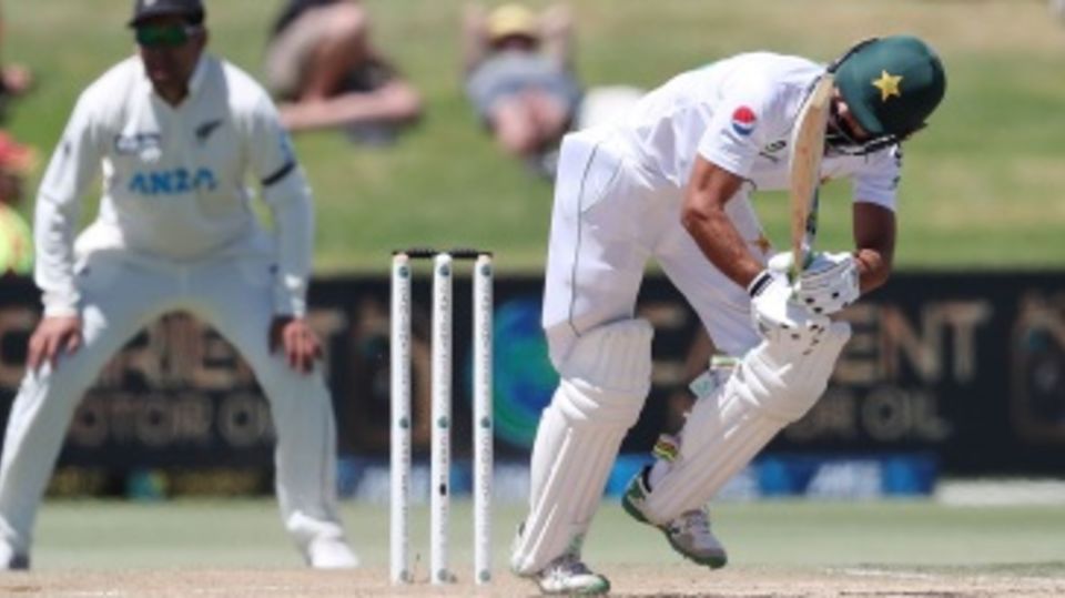Fawad Alam works one off his pads