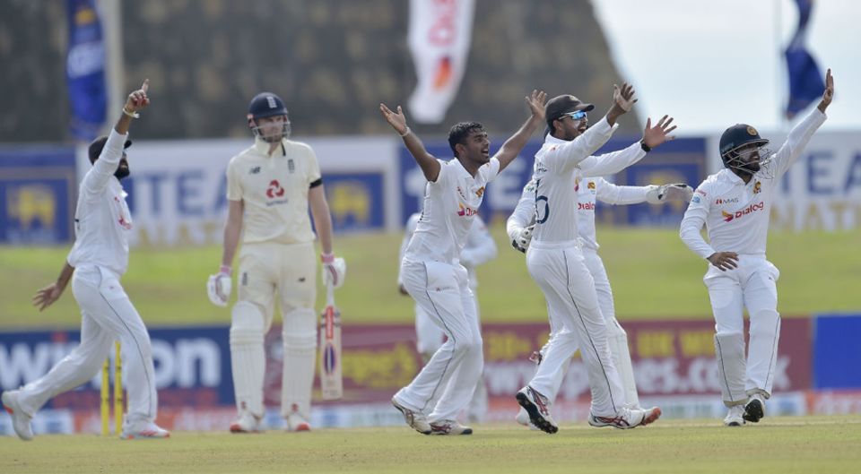 Sri Lanka plead for the wicket of Dom Sibley