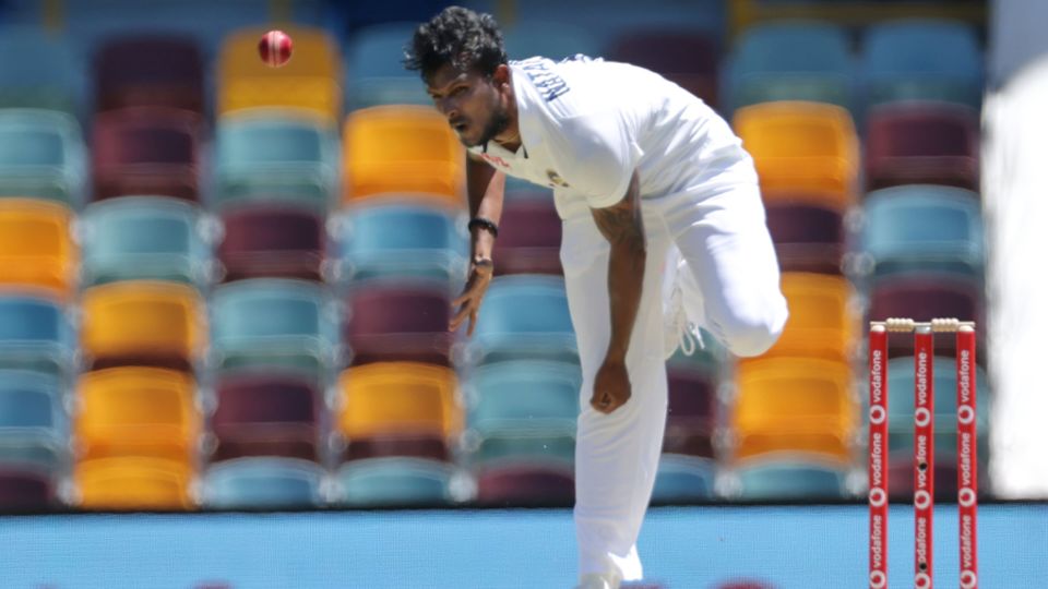 T Natarajan bowled a tight first spell on debut