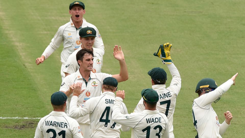 Pat Cummins struck early on day five to remove Rohit Sharma