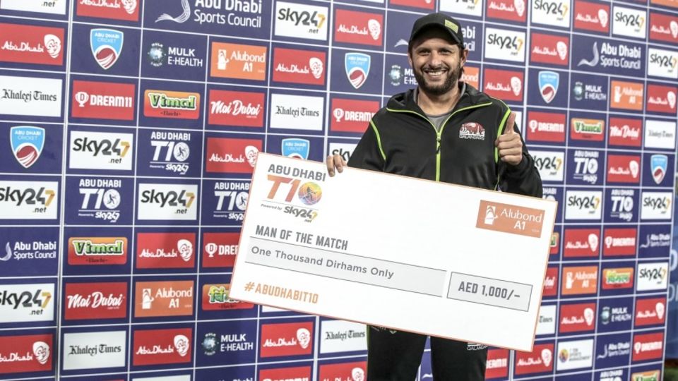 Shahid Afridi's 2 for 16 earned him the Man-of-the-Match award