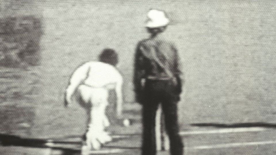 Trevor Chappell sends the ball down underarm