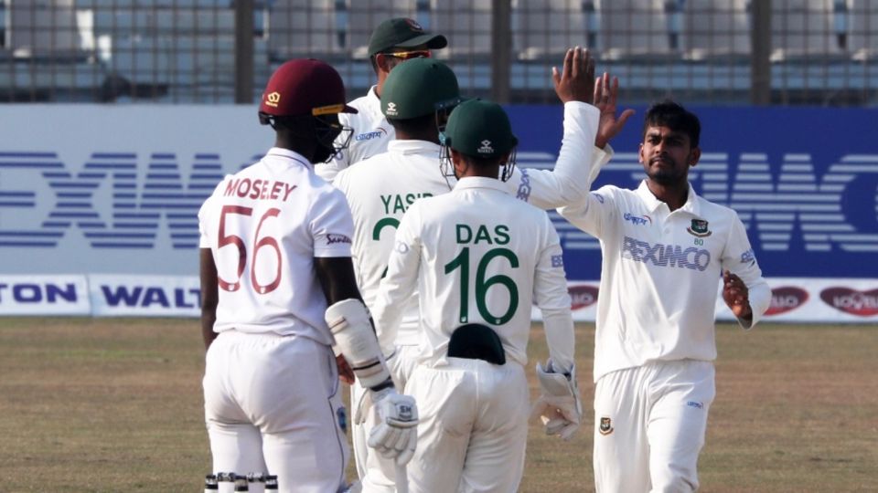 Mehidy Hasan Miraz struck three quick, and crucial, blows on the fourth evening