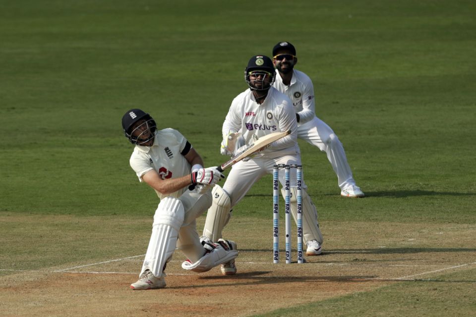 Root has a number of sweeps in his bag, but he restrained himself from using them at the start of his innings in Chennai