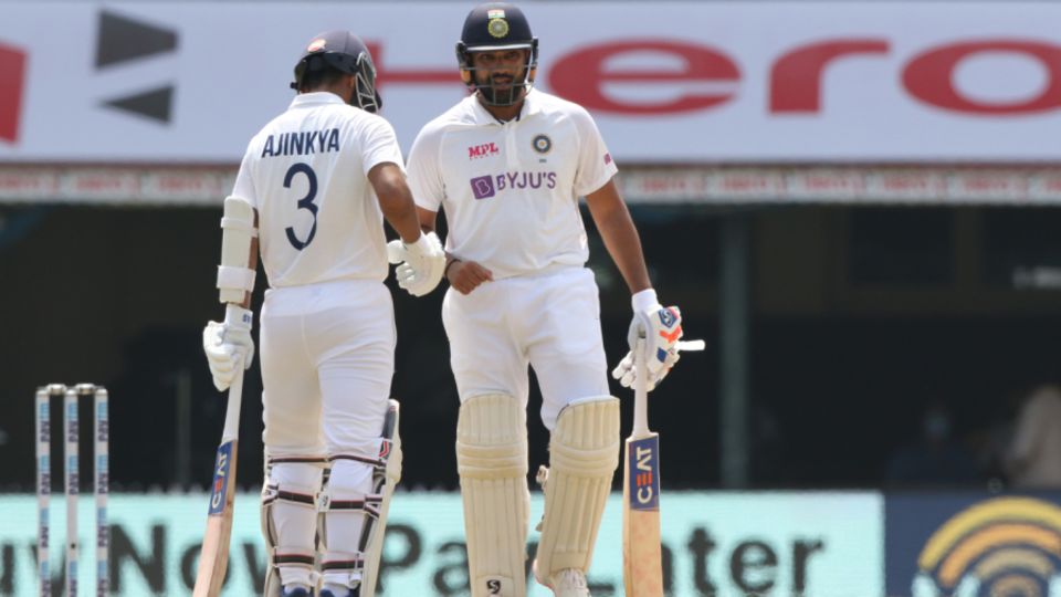 Ajinkya Rahane and Rohit Sharma put on a vital stand on a tricky track