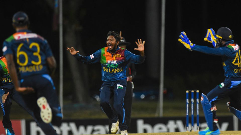 Akila Dananjaya took a hat-trick to shake West Indies