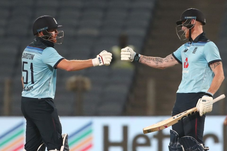 Jonny Bairstow and Ben Stokes bump fists