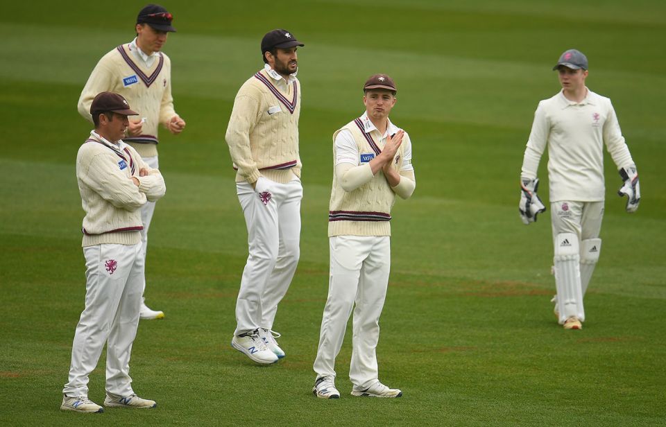 Tom Abell leads his Somerset team in a chilly pre-season against Worcestershire