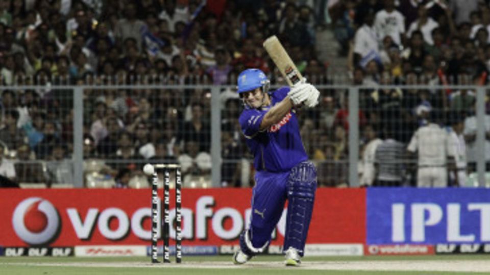 Shane Watson plays a shot