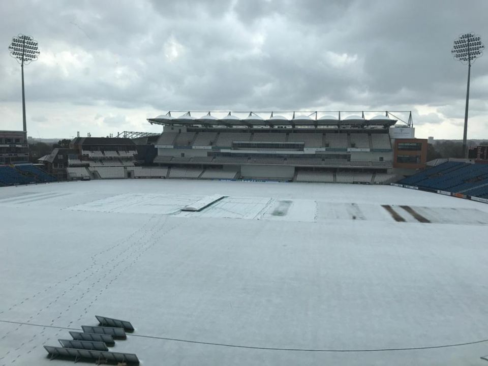 A snow storm in Leeds put paid to the day's play