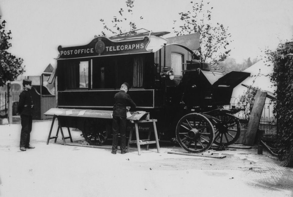 Fully liveried post office workers send dispatches from the field