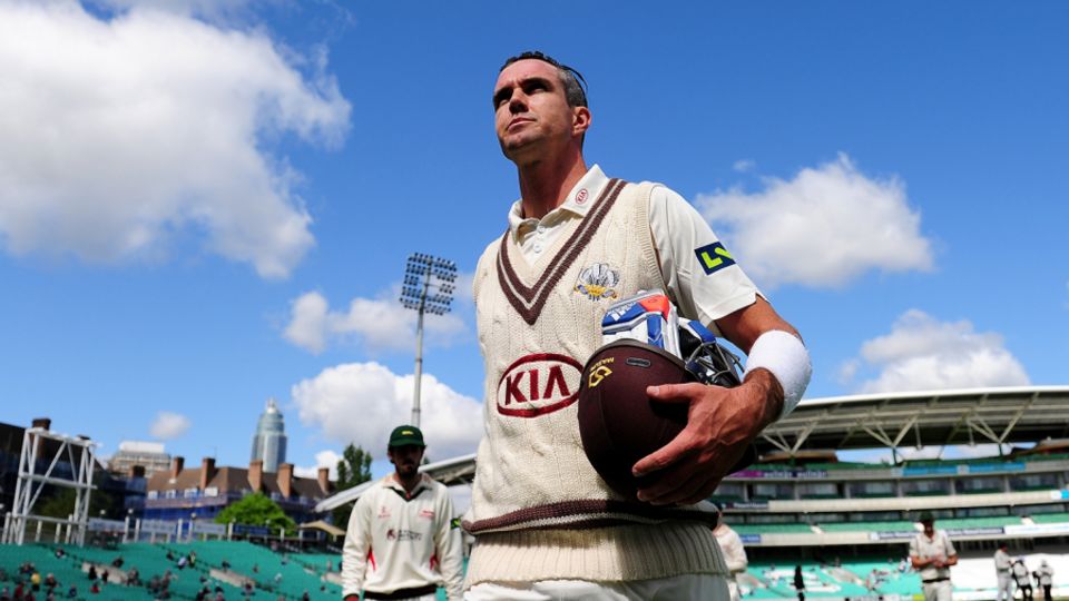 Kevin Pietersen walks off after making an unbeaten 355