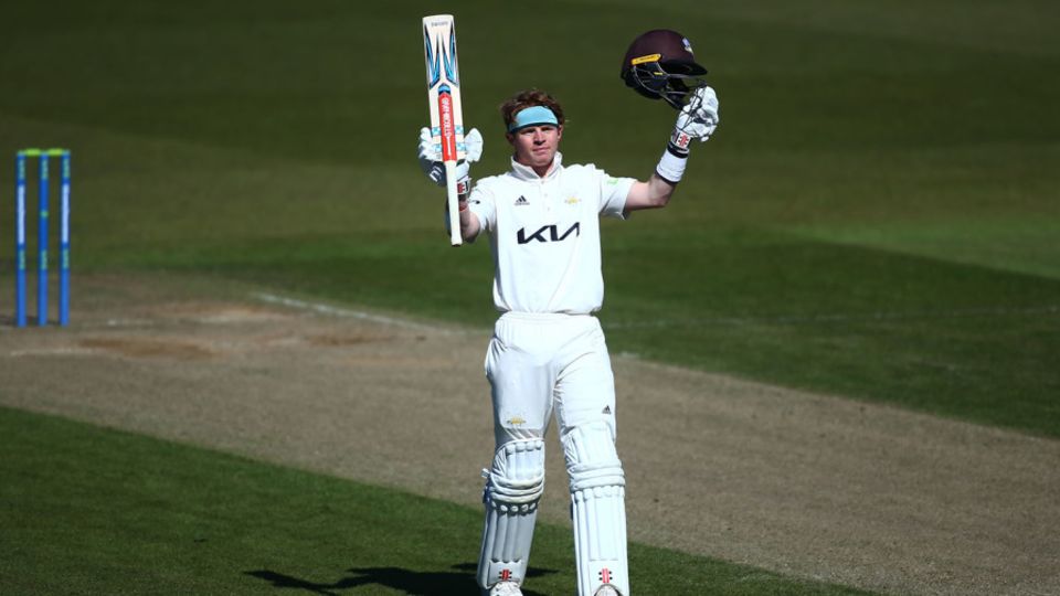 Ollie Pope celebrates his century
