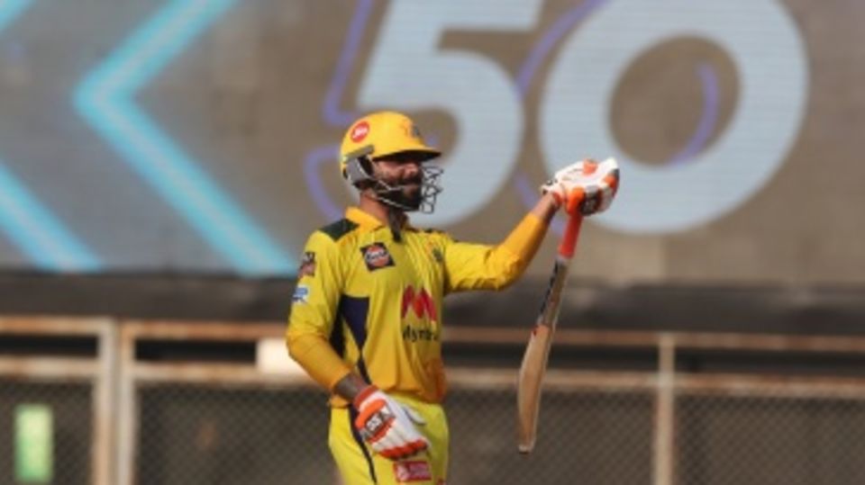 Ravindra Jadeja brings out the sword-wielding celebration on reaching fifty