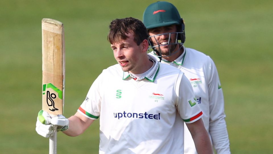Sam Evans acknowledges his hundred