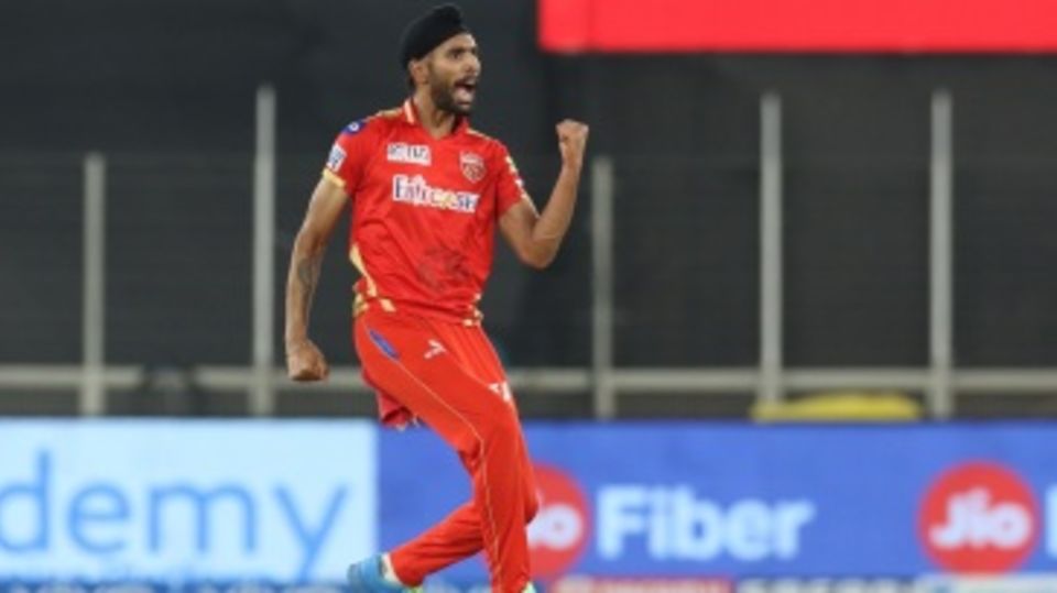 Harpreet Brar roars after taking a wicket