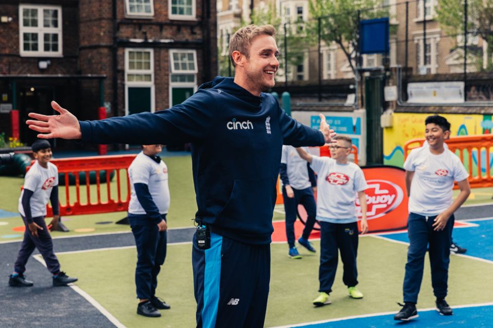 Broad was coaching schoolchildren at Hague Primary School