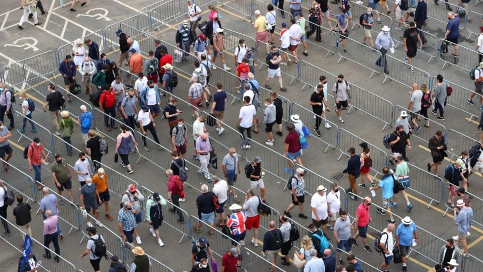 Spectators arrive at the ground before day one's play at Edgbaston