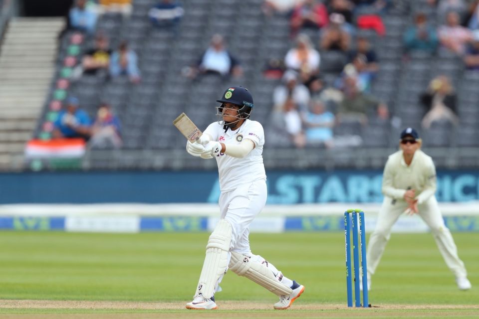 Shafali Verma biffs one into the leg side