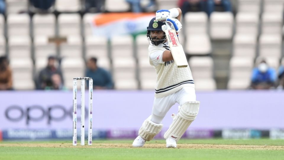 Virat Kohli got off the mark with a classy drive through the covers