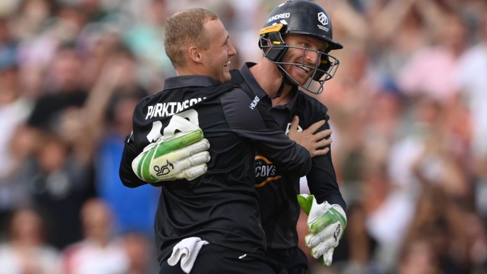 Matt Parkinson celebrates with his captain