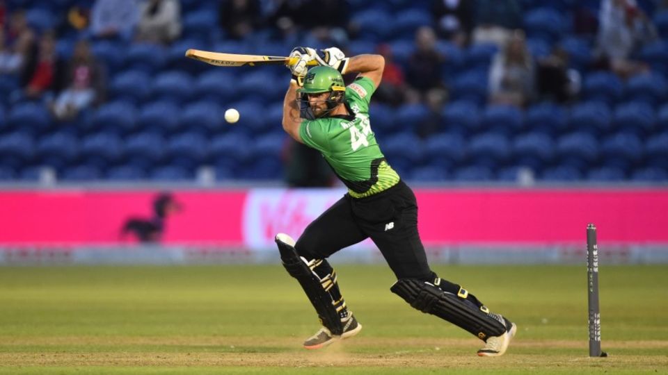 Ross Whiteley drives through the covers during his trophy-winning stint with Southern Brave