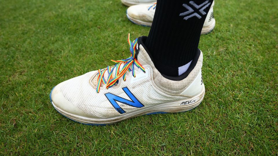 Cricketers in England and Wales will wear rainbow laces across this weekend's fixtures