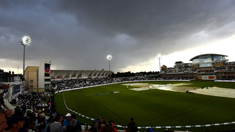 A little sun and plenty of rain make for a dramatic scene at Trent Bridge