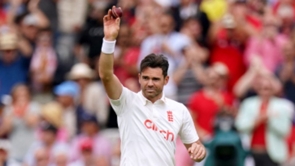James Anderson acknowledges the cheers after picking up a five-for
