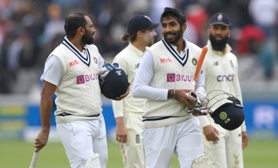 Mohammed Shami and Jasprit Bumrah added an unbroken 89 for the ninth wicket