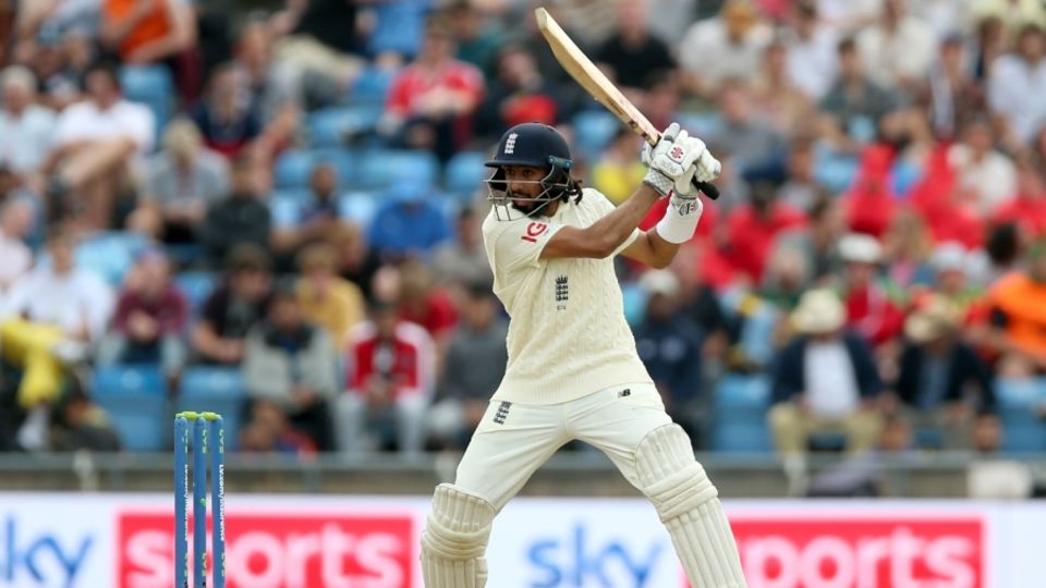 Haseeb Hameed rocks back and cuts