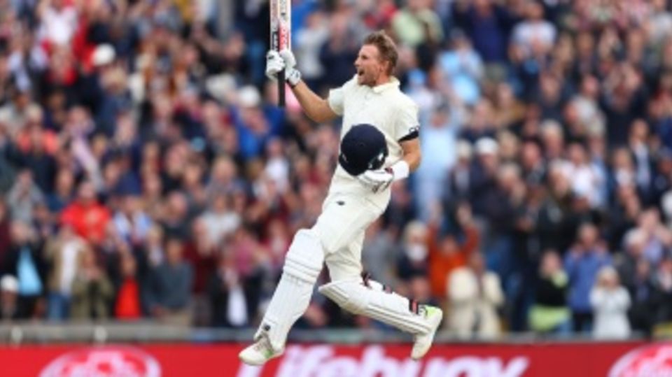 Joe Root is ecstatic after scoring a hundred