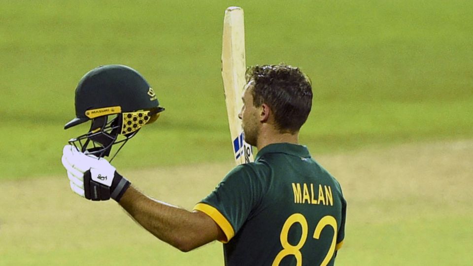 Janneman Malan brings up his third ODI century in only his eighth innings