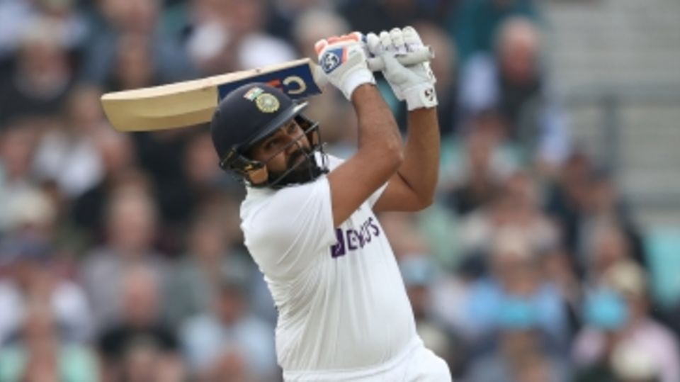 Rohit Sharma deposited one in the stands at long-on to get to his century